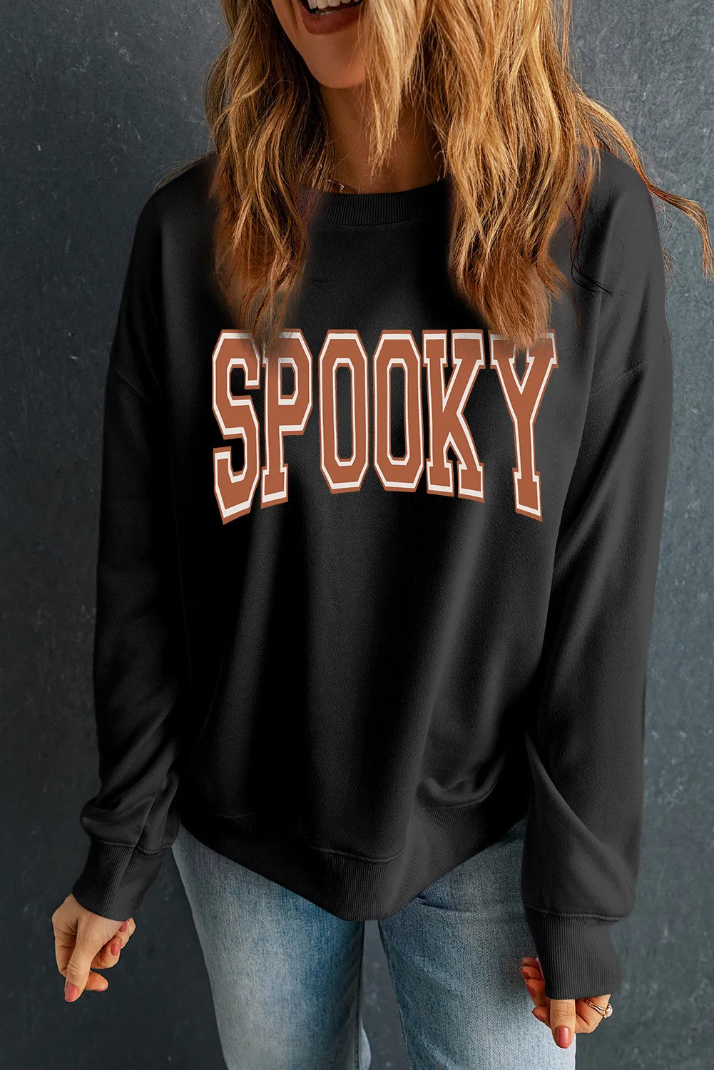 Sudadera de manga larga y cuello redondo SPOOKY