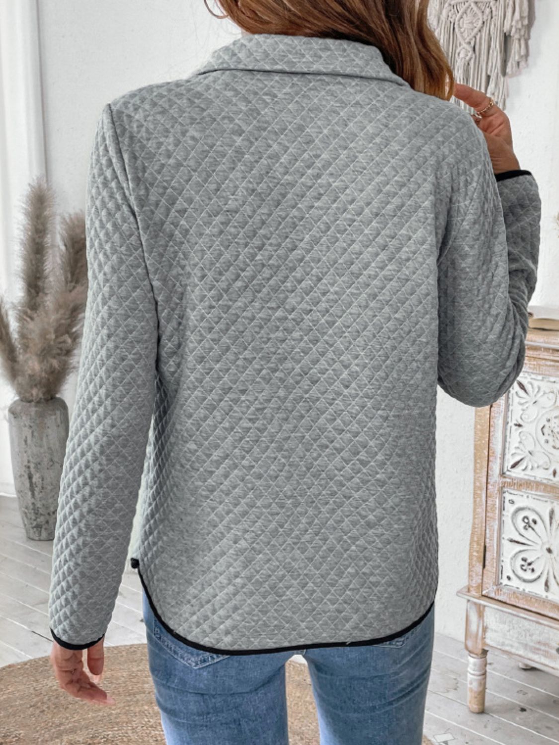 Sudadera de manga larga con media cremallera y textura perfecta
