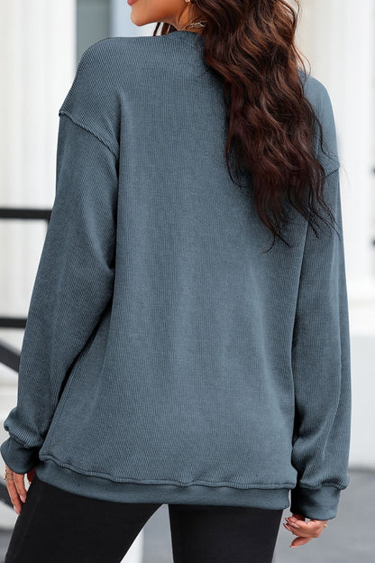 Sudadera de manga larga y cuello redondo con diseño de fantasma con purpurina