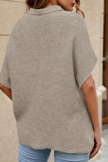 Suéter de manga corta con cuello alto